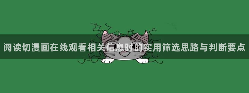 漫画岛漫画导航入口:阅读切漫画在线观看相关信息时的实用筛选思路与判断要点